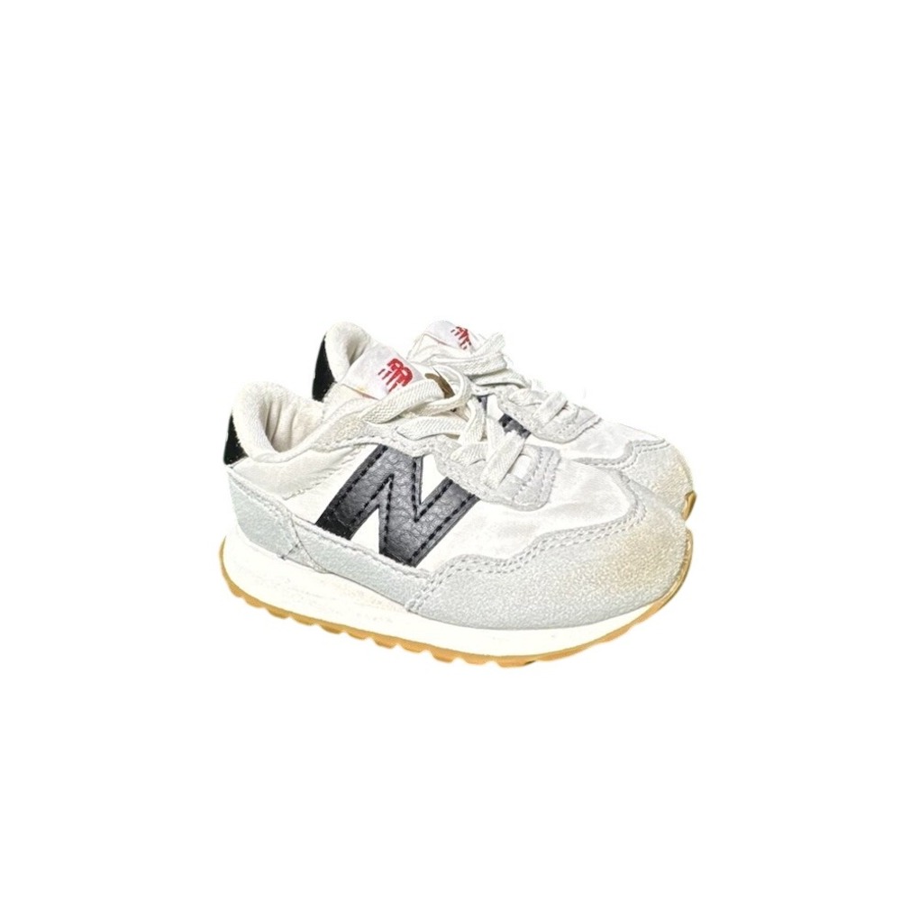 New Balance 237 Bungee Lace Sea Salt Black IH237CG Toddler Baby Shoes Size 6C